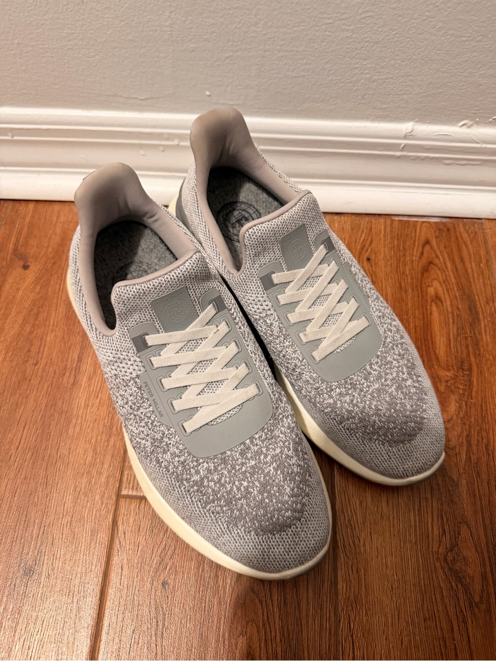 Peter Millar Men's Knit Athletic Sneakers - Light Gray